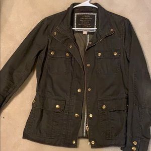 J CREW Resin Coated twill field Jacket